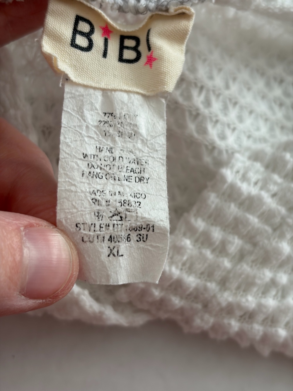 BiBi White Waffle Knit Pullover Oversized Boutique Textured Top - Picture 3 of 7